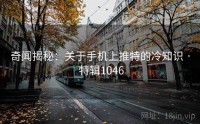 奇闻揭秘：关于手机上推特的冷知识 · 特辑1046