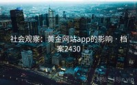 社会观察：黄金网站app的影响 · 档案2430